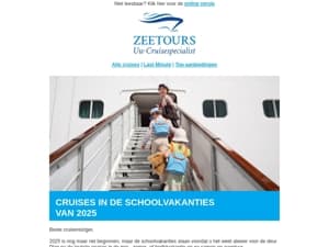 Cruises in de schoolvakanties ✓