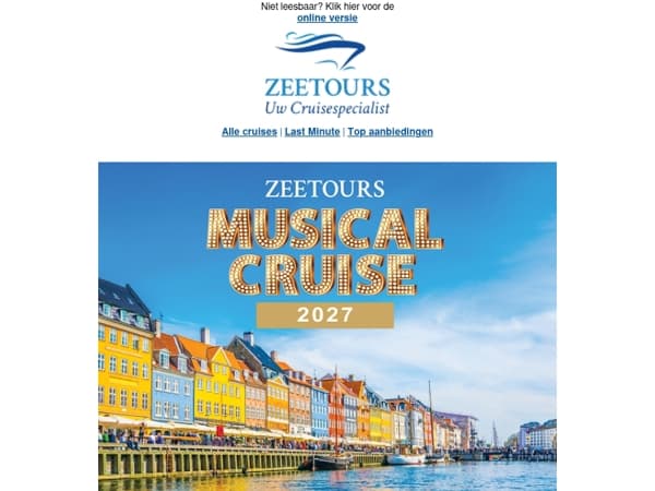Nú al te boeken: de Musical Cruise 2027 – een onvergetelijke ervaring!