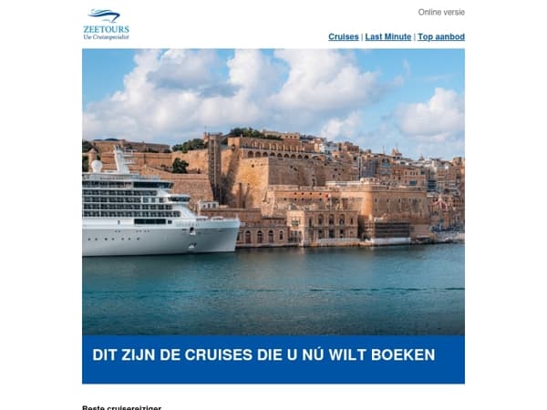 Dit zijn de cruises die u nú wilt boeken