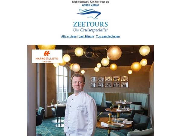 Culinaire cruises met topchef Kevin Fehling