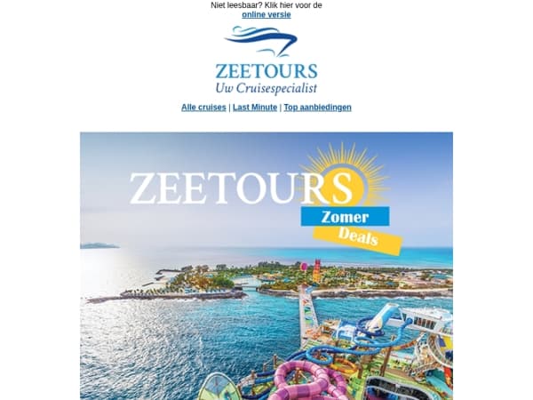 Zeetours Zomerdeal: tot €100 korting bij Royal Caribbean