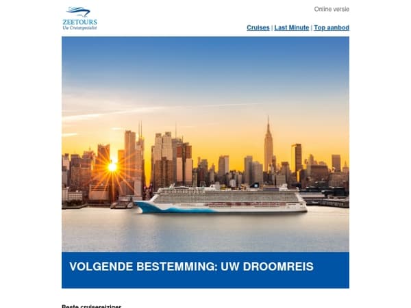 Volgende bestemming: uw droomreis