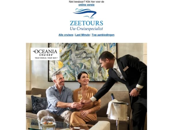 Tot 30% korting bij Oceania Cruises