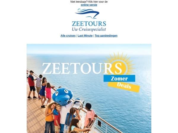 Zeetours Zomer Deal: €50 korting p.p. bij Costa Cruises