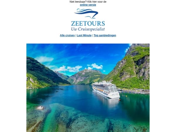 ✉ Ontdek de top 5 favoriete cruises 