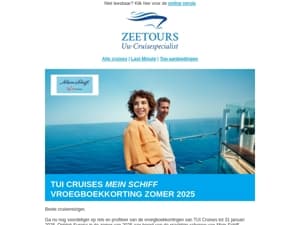 TUI Cruises Mein Schiff vroegboekkorting