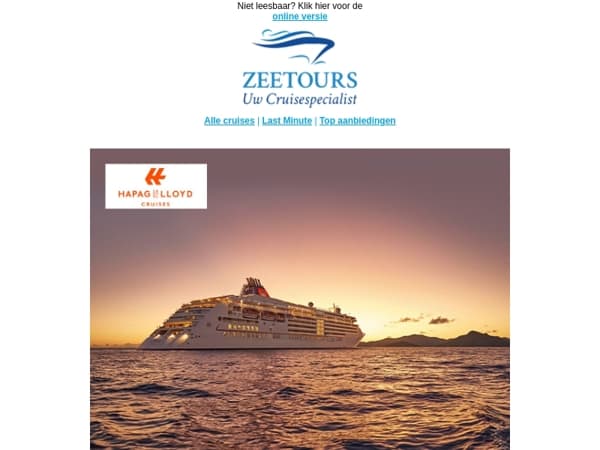 Uw volgende avontuur begint bij Hapag-Lloyd Cruises