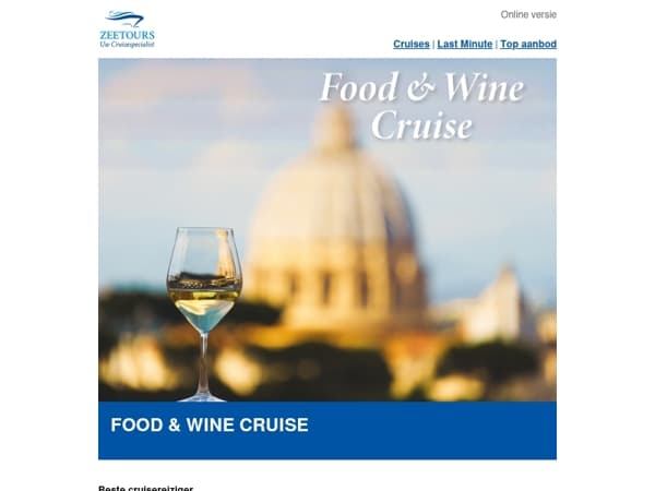 Food & Wine Cruise: Exclusieve culinaire ontdekkingsreis