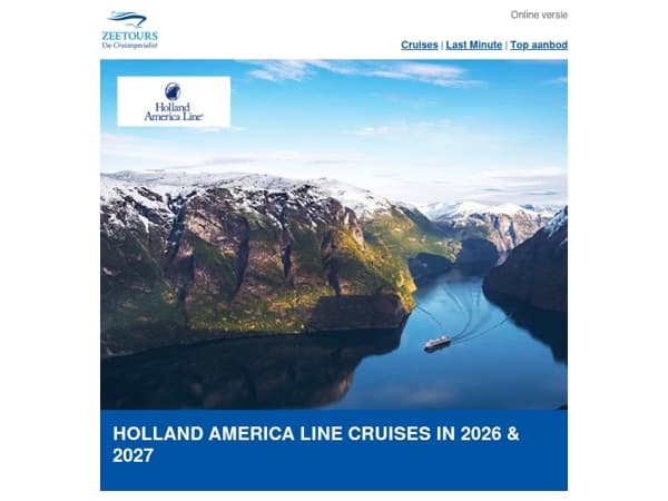 Ontdek de verfijnde wereld van Holland America Line
