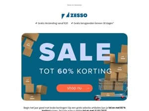Sale: tot 60% korting! 🛍