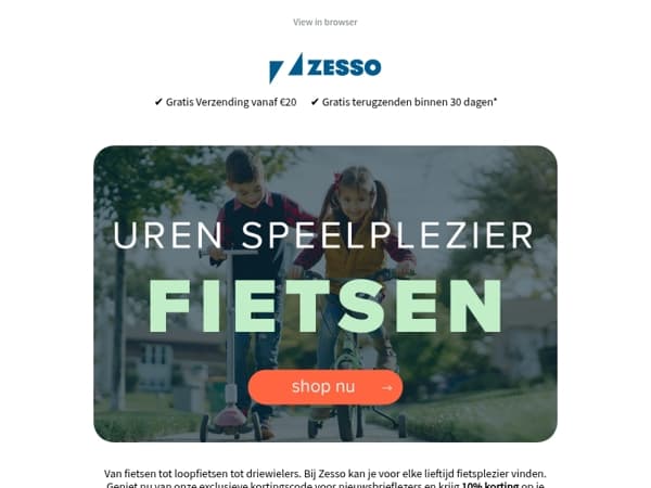 10% korting op rijdend speelgoed! 🚲✨