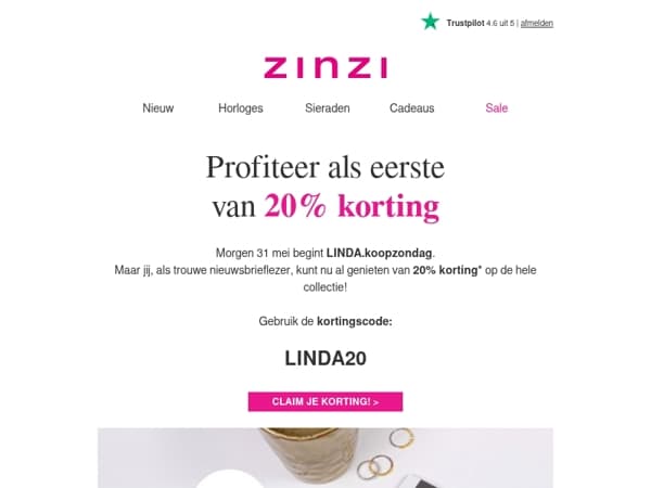 Shop NU als eerste met 20% korting! 🛍️