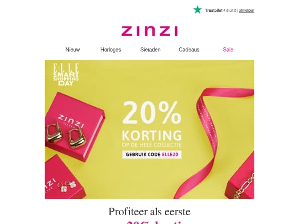 Shop NU als eerste met 20% korting! 🛍️