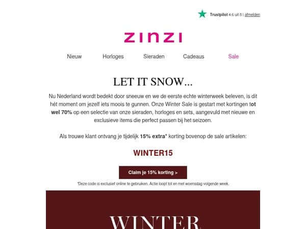 Winter Sale❄️: tot 70% korting + 15% extra