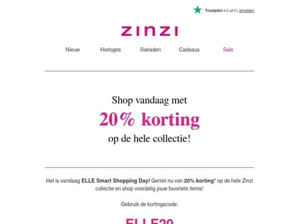 🚨Shop vandaag met 20% korting op de gehele collectie!