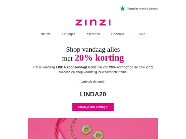 20% korting op de gehele collectie!