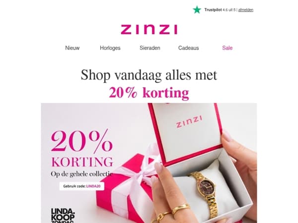 VANDAAG 20% korting op de hele Zinzi collectie! 🛍️