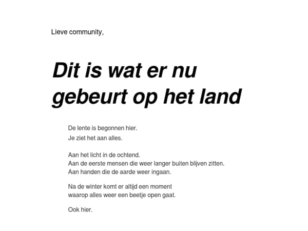 De lente opent iets — ook hier 🌾