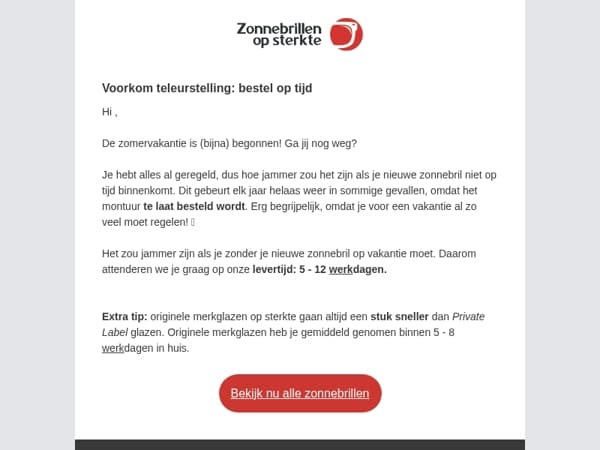 Ga je op vakantie? Bestel op tijd