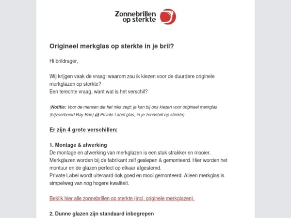Brildrager, dit zijn 4 verschillen tussen Origineel glas & Private Label