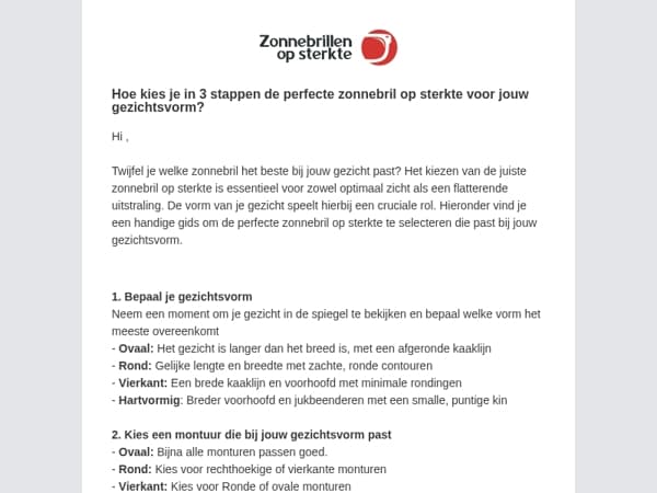 Hoe kies je in 3 stappen de perfecte zonnebril op sterkte voor jouw gezichtsvorm?