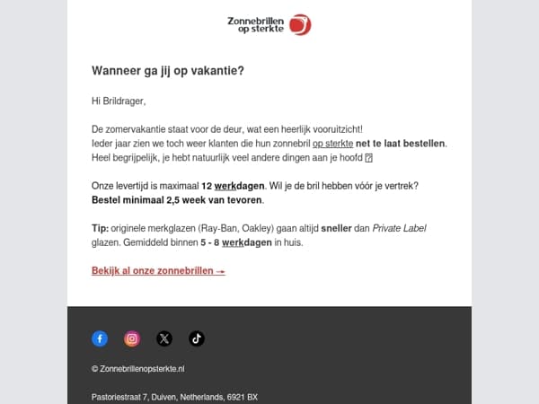 Brildrager, voorkom een vakantie zonder zonnebril