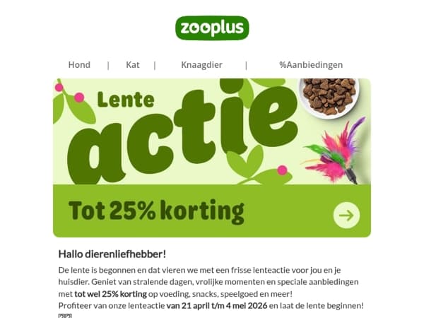 Lente SALE: tot 25% korting + gratis extraatje