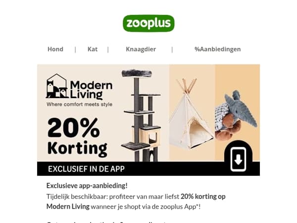  20% korting op Modern Living – alleen in de app