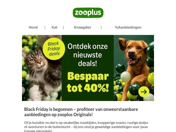  Black Friday houdt van zooplus Originals – profiteer nu!