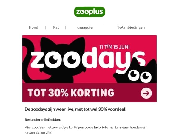  zoodays: tot 30% korting op onze populairste producten!