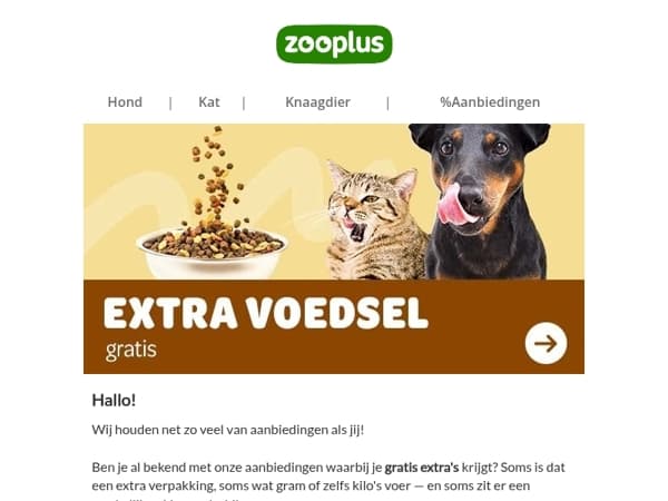  Gratis extra hapjes voor jouw huisdier 