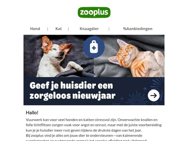 Geef je huisdier een zorgeloze jaarwisseling