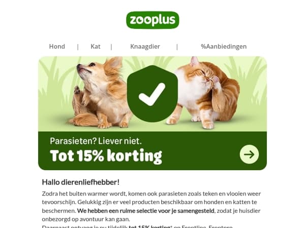 Bescherm je huisdier tegen parasieten