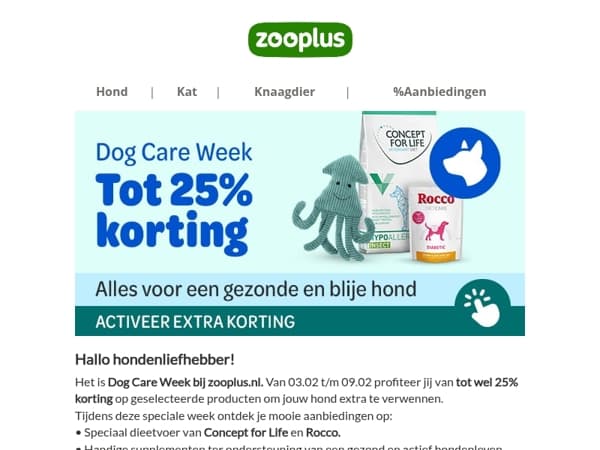 Het is Dog Care Week! Tot 25% korting voor jouw hond