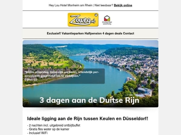 3 dagen aan de Duitse Rijn nu 64,-