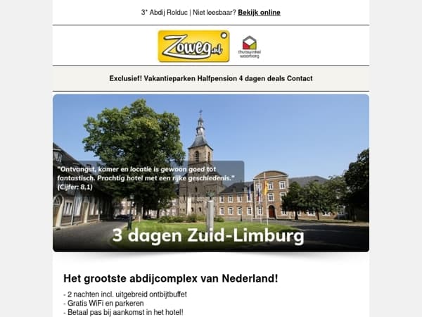 3 dagen Zuid-Limburg nu 79,-