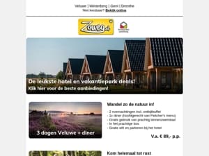 3 dagen Veluwe + diner v.a. 83,- en meer!