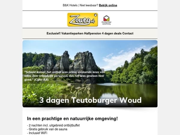 3 dagen Duitsland 4* hotel v.a. 64,-