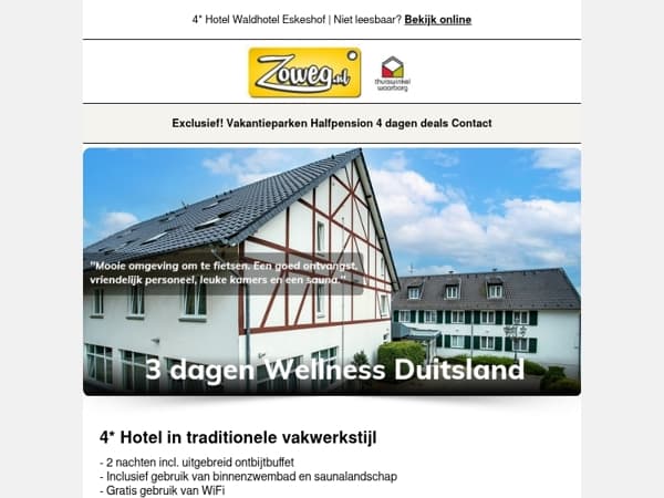 3 dagen Wellness Duitsland nu 79,-