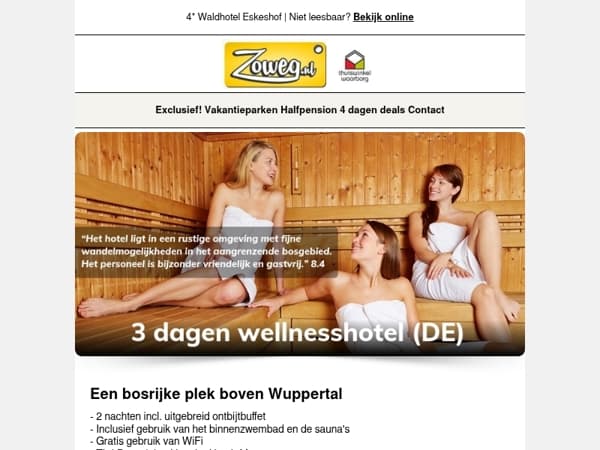 Wellness aanbiedingen 3 dagen v.a. 79,-