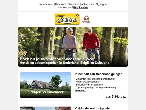 3 dagen Nijmegen + diner v.a. 119,-