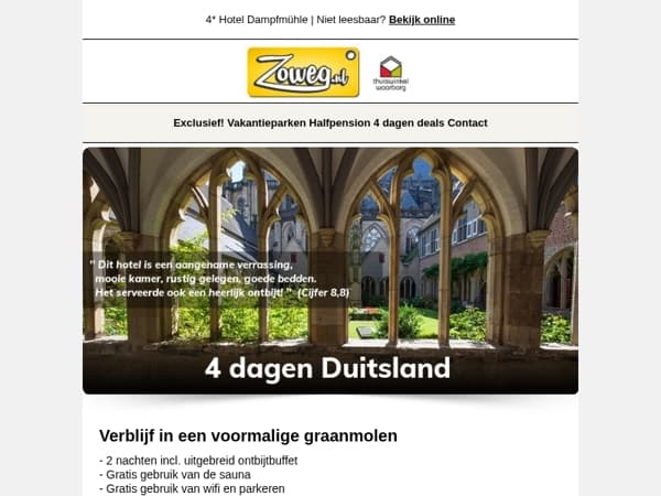 4 dagen Duitsland v.a. 89,-