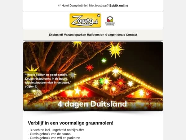 4 dagen Duitsland v.a. 89,-