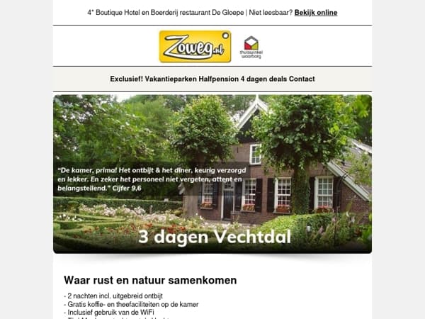 3 dagen Vechtdal v.a. 89,-
