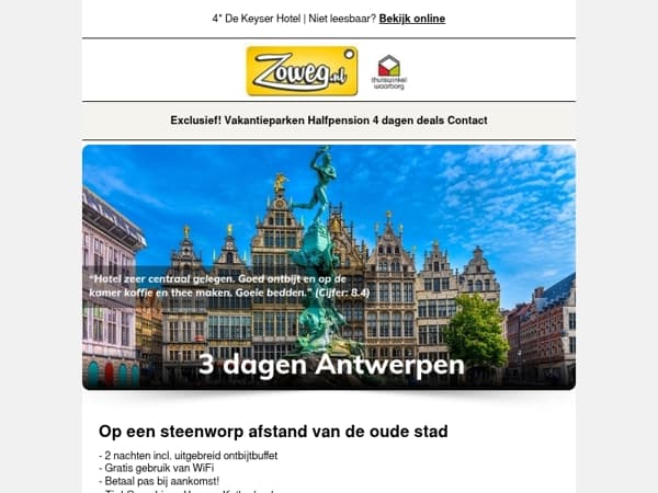 3 dagen Antwerpen v.a. 92,-