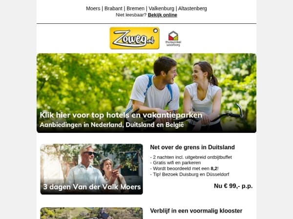 3 dagen Van der Valk Duitsland nu 99,-