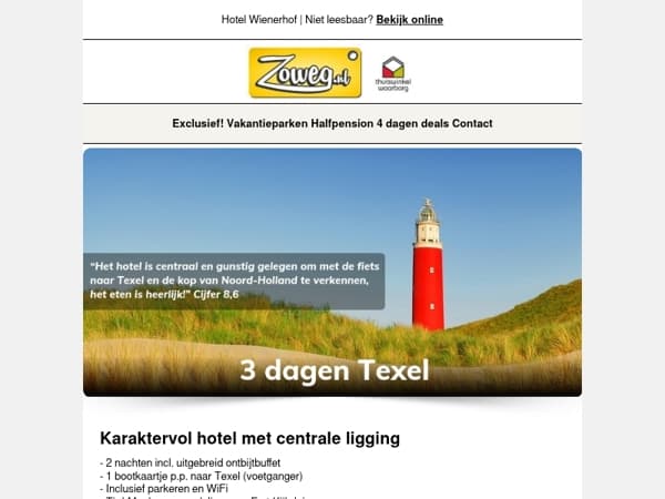 3 dagen Texel nu 99,-