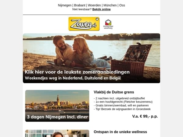 3 dagen Nijmegen + diner v.a. 99,-