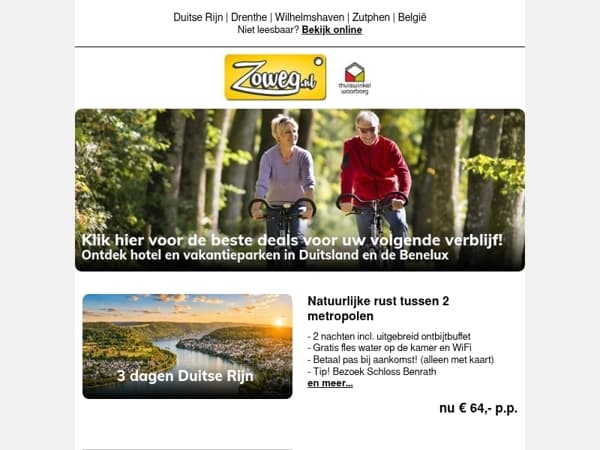 3 dagen Duitsland nu 64,- Dichtbij Keulen en Düsseldorf