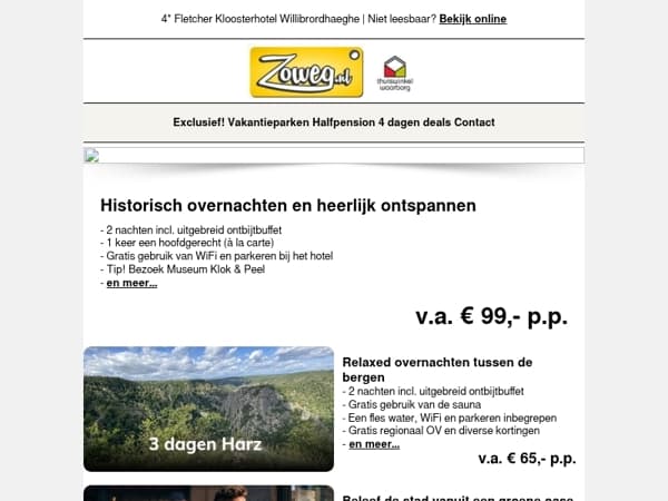 3 dagen Kloosterhotel + diner v.a. 99,-